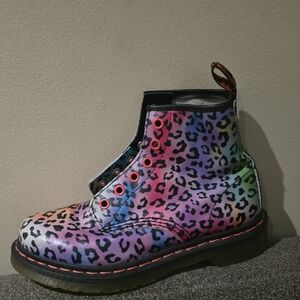 Multicolor Leopard Print Boots - Dr. Martens